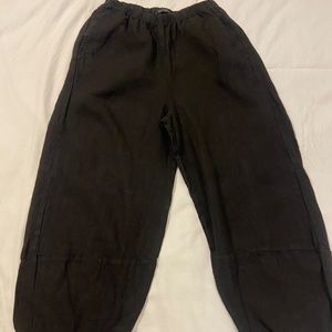 Cut Loose Black Linen Trousers